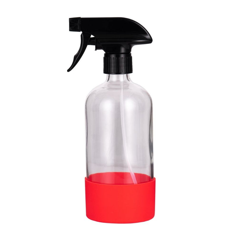 Glass Spray Bottles with Silicone Sleeve Protection - Refillable 17 oz Containers for Cleaning Solutions, Essential Oils, Misting Plants - Quality